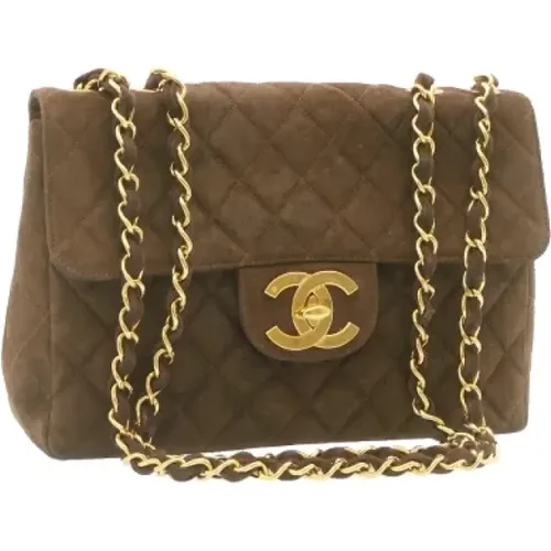 Pre-owned Shoulder Bags, female, , Size: ONE SIZE Pre-owned Suede Chanel Flap Bag - Chanel Vintage - Modalova