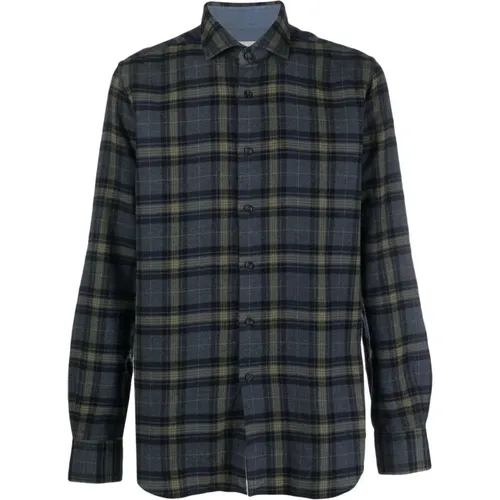 Checked cotton shirt , male, Sizes: L, XL, 2XL - Xacus - Modalova