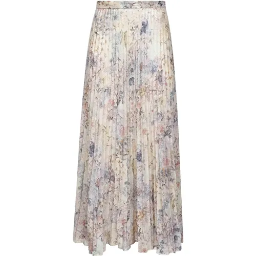 Maxi Skirts, female, , Size: XS Floral Sequin Pleated Skirt - Golden Goose - Modalova