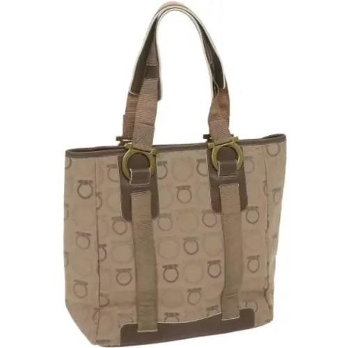 Pre-owned Tote Bags, female, , Size: ONE SIZE Pre-owned Canvas handbags - Salvatore Ferragamo Pre-owned - Modalova