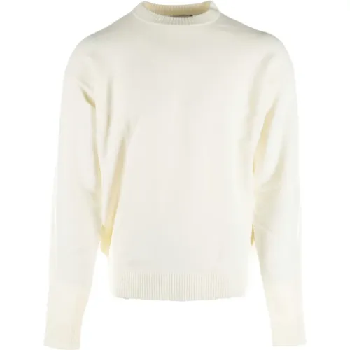 Round-neck Knitwear, male, , Size: 2XL Light Yellow Sweaters - Calvin Klein - Modalova