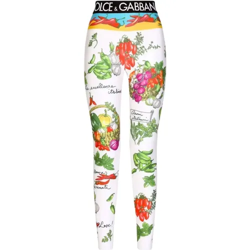 Iconic Logo Leggings Elasticized Design , female, Sizes: L - Dolce & Gabbana - Modalova