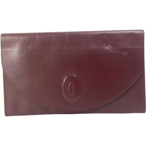 Pre-owned Clutches, female, , Size: ONE SIZE Pre-owned Leather clutches - Cartier Vintage - Modalova