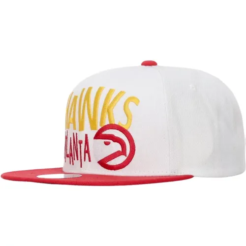 Caps, male, , Size: ONE SIZE Atlanta Hawks Flat Brim Snapback Cap - Mitchell & Ness - Modalova