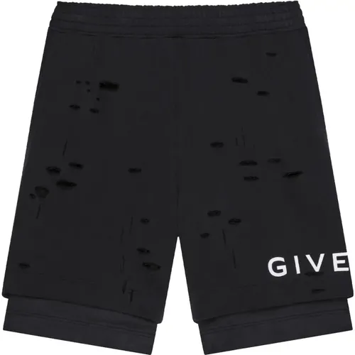 Casual Shorts, male, , Size: S Destroyed Effect Bermuda Shorts - Givenchy - Modalova