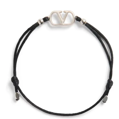 Bracelets, male, , Size: ONE SIZE VLogo Signature Cotton Bracelet - Valentino Garavani - Modalova