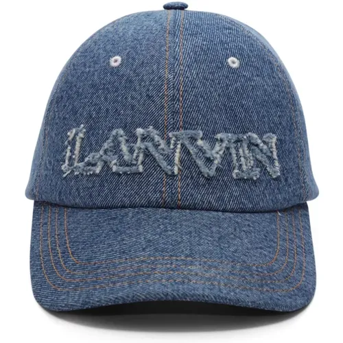 Caps, female, , Size: ONE SIZE Denim Baseball Cap - Lanvin - Modalova