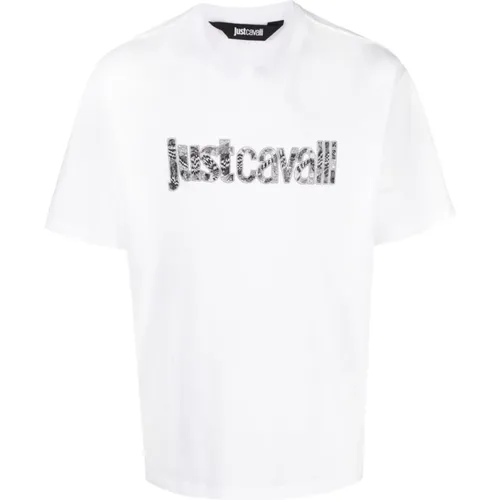 T-Shirts , Herren, Größe: L - Just Cavalli - Modalova