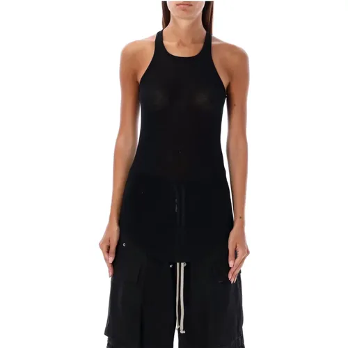 Schwarzes Rippen Tank Top Aw24 - Rick Owens - Modalova