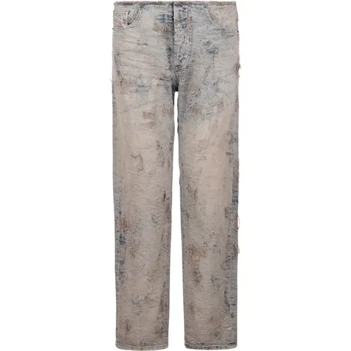 Distressed straight jeans with ripped details , female, Sizes: W28, W24, W26 - Diesel - Modalova