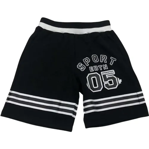 Schwarze Kinder-Shorts mit Logo - Dsquared2 - Modalova