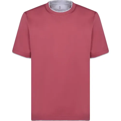 Cotton T-Shirt Roundneck Short Sleeves , male, Sizes: M, L - BRUNELLO CUCINELLI - Modalova