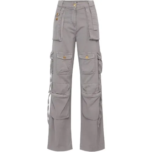 Cargo Jeans in Bleifarbe mit Schnürsenkeln - Elisabetta Franchi - Modalova