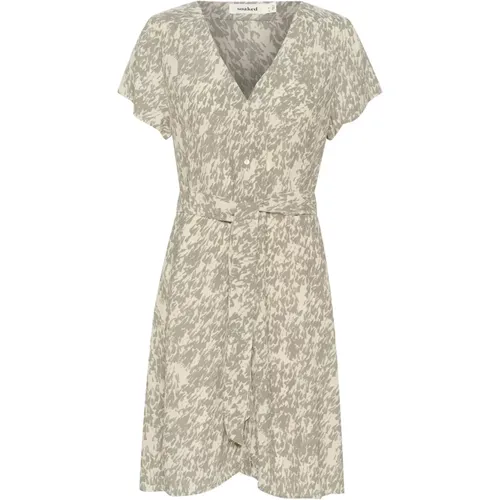Schatten Drop Print Kleid , Damen, Größe: XL - Soaked in Luxury - Modalova