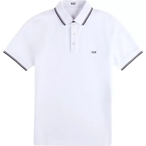 Polo Shirts, male, , Size: L Polo T-shirt with Contrast Details - Fay - Modalova