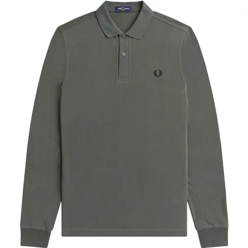 Polo Shirts, male, , Size: M Long Sleeve Tennis Polo Shirt - Fred Perry - Modalova