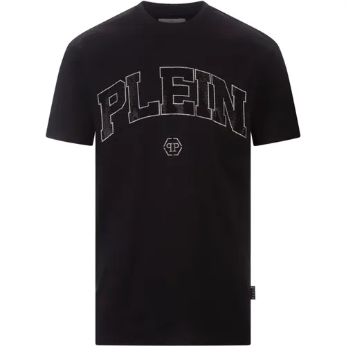 Schwarzes Kristall T-Shirt , Herren, Größe: L - Philipp Plein - Modalova