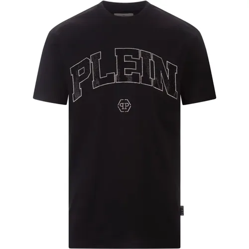 Schwarzes Kristall T-Shirt , Herren, Größe: XL - Philipp Plein - Modalova