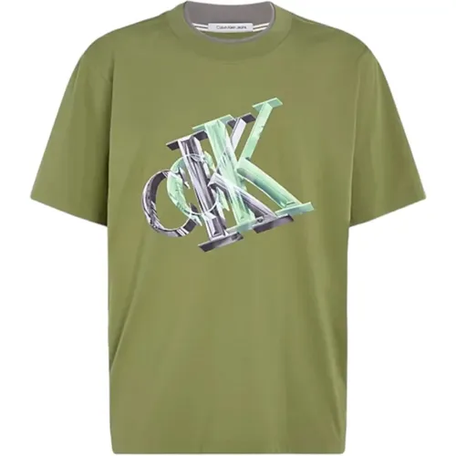 Klassisches T-Shirt , Herren, Größe: XL - Calvin Klein - Modalova