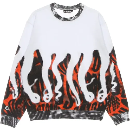 Sweatshirts, male, , Size: XS Crewneck Sweatshirt Halftone White - Octopus - Modalova