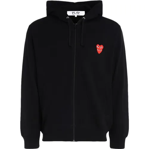 Heart Logo Zipped Hoodie , male, Sizes: 2XL - Comme des Garçons Play - Modalova