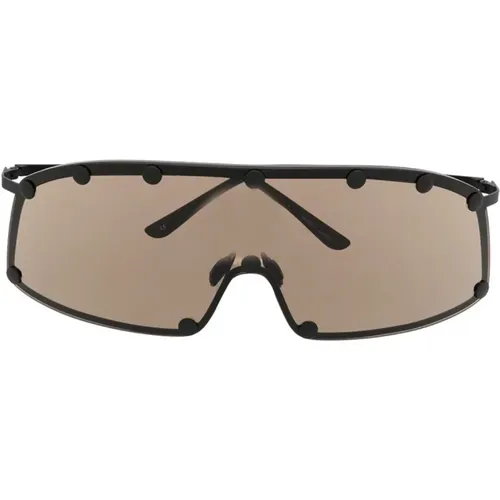 Sunglasses, male, , Size: ONE SIZE Black/ Sunglasses Shielding - Rick Owens - Modalova