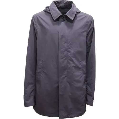 Light Jackets, male, , Size: 2XL Windproof Jacket with Removable Hood - Herno - Modalova