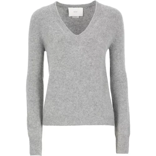 Kaschmir V-Ausschnitt Pullover Grau - Vanisé - Modalova