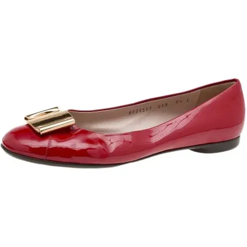 Pre-owned Flats, female, , Size: 10 US Pre-owned Leather flats - Salvatore Ferragamo Pre-owned - Modalova