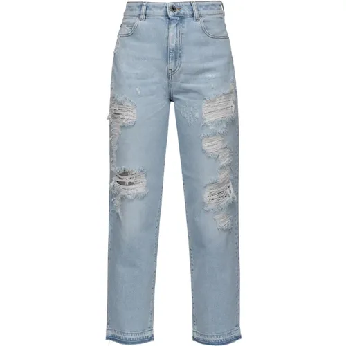 Mom-Fit-Jeans mit Rissen , Damen, Größe: W28 - pinko - Modalova