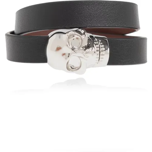 Bracelets, male, , Size: S Leather bracelet - alexander mcqueen - Modalova