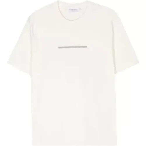 T-Shirt mit geprägtem Logo in Weiß , Herren, Größe: S - Calvin Klein - Modalova