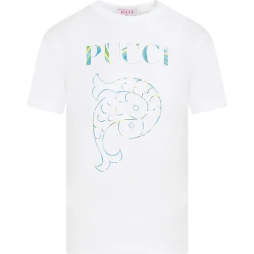 Weißes Logo T-Shirt Damenbekleidung , Damen, Größe: S - EMILIO PUCCI - Modalova