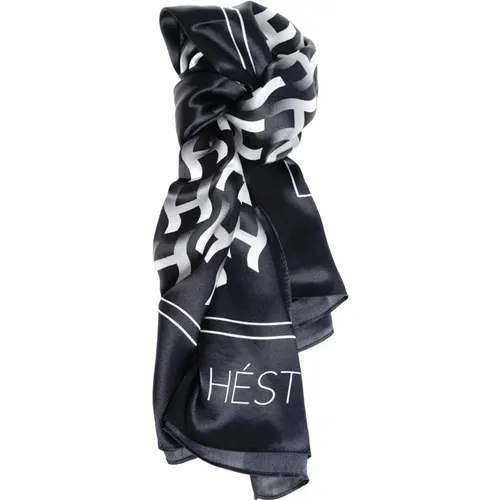 HÉST, Silky Scarves, unisex, , Size: ONE SIZE Silk Scarf with Allover Print - Hést - Modalova