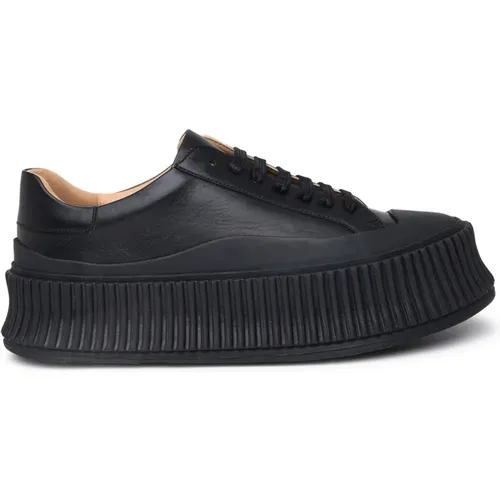 Schwarzer Ledersneaker , Damen, Größe: 40 EU - Jil Sander - Modalova