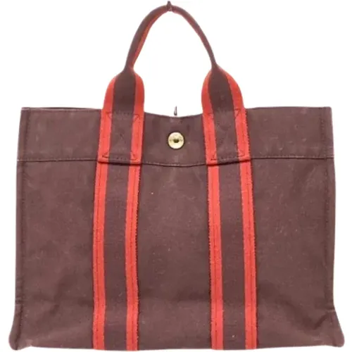 Pre-owned Tote Bags, female, , Size: ONE SIZE Pre-owned Canvas handbags - Hermès Vintage - Modalova