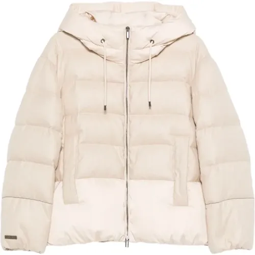 Winter Jackets, female, , Size: L Quilted Coat with Hood - PESERICO - Modalova