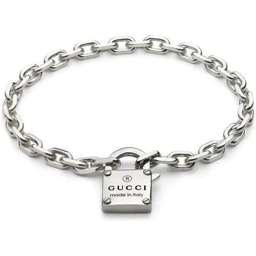 Armband mit Markenzeichen aus Sterlingsilber mit Vorhängeschlossmotiv und Markendetail - Gucci - Modalova