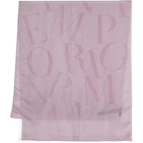 Lilac Lurex Jacquard Scarf , female, Sizes: ONE SIZE - Emporio Armani - Modalova