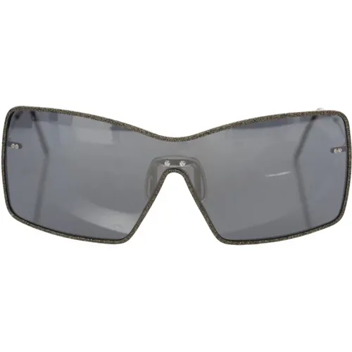 Elegant Shield Sunglasses with Mirror Lens , male, Sizes: ONE SIZE - Frankie Morello - Modalova