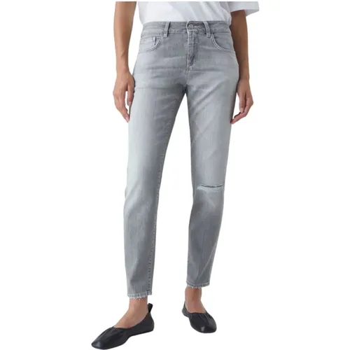 Slim-fit Graue Denim Jeans , Damen, Größe: W27 - closed - Modalova