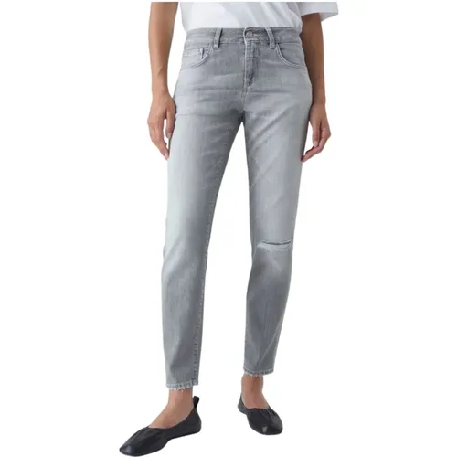 Slim-fit Graue Denim Jeans , Damen, Größe: W28 - closed - Modalova