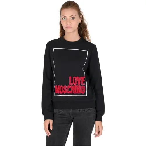 Sweatshirts, female, , Size: XS Stylish Cotton Blend Womens Sweatshirt - Love Moschino - Modalova