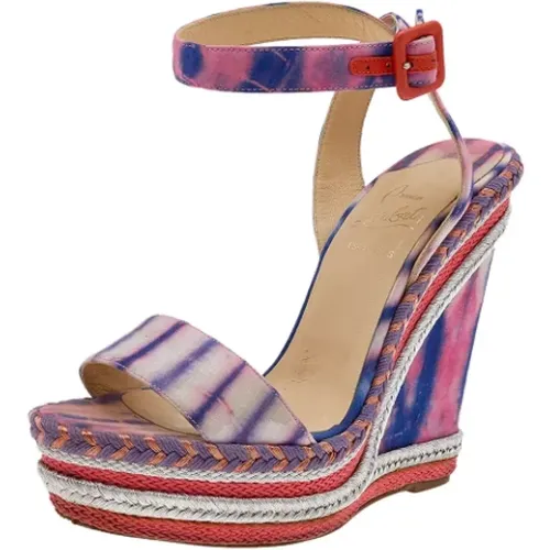 Pre-owned Fabric sandals , female, Sizes: 4 UK - Christian Louboutin Pre-owned - Modalova