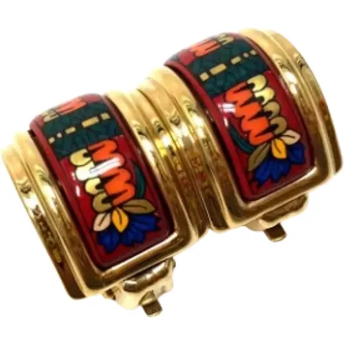 Pre-owned Jewellery, female, , Size: ONE SIZE Pre-owned Leather earrings - Hermès Vintage - Modalova