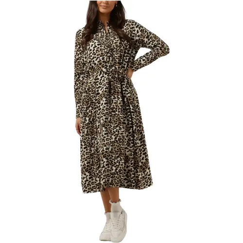 Leopardenmuster Midi Kleid , Damen, Größe: M - Selected Femme - Modalova