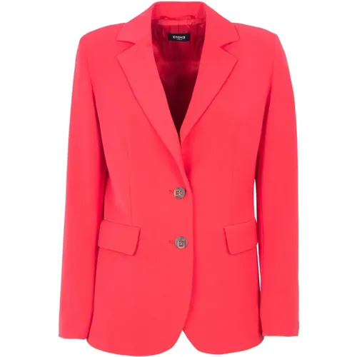 Roter Twill Stretch Blazer Jacke , Damen, Größe: 2XL - Marella - Modalova