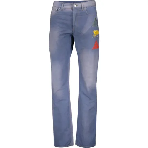 Blaue Jeans mit geradem Schnitt , Herren, Größe: W31 - Dior - Modalova