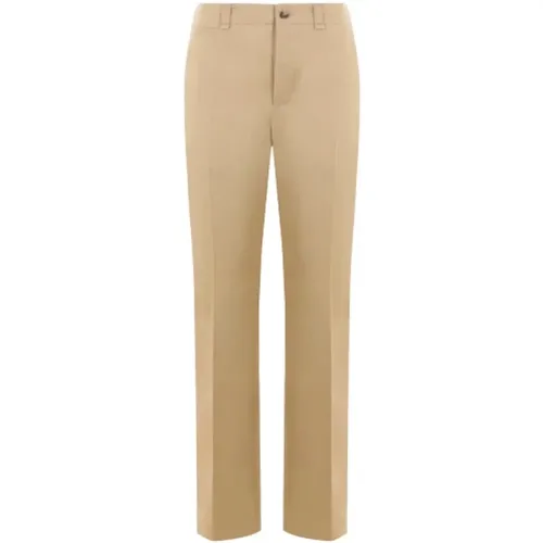 Straight Leg Cotton Drill Trousers , female, Sizes: M, S, L - Saint Laurent - Modalova