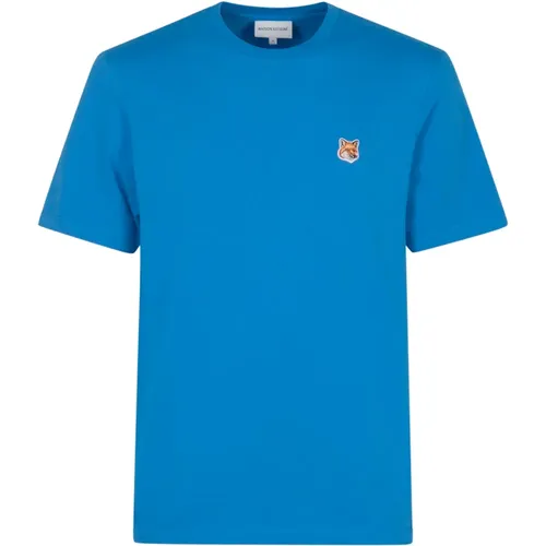 Fox Head Patch T-Shirt,Blau Fox Head Patch T-Shirt,Blaue T-Shirts und Polos mit Fox Head Patch - Maison Kitsuné - Modalova